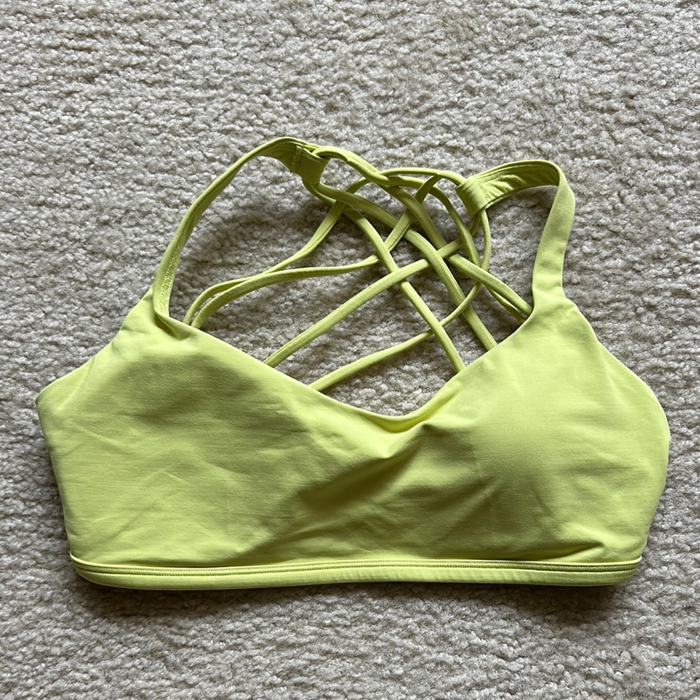 Lululemon Athletica Neon Yellow Strappy Bra